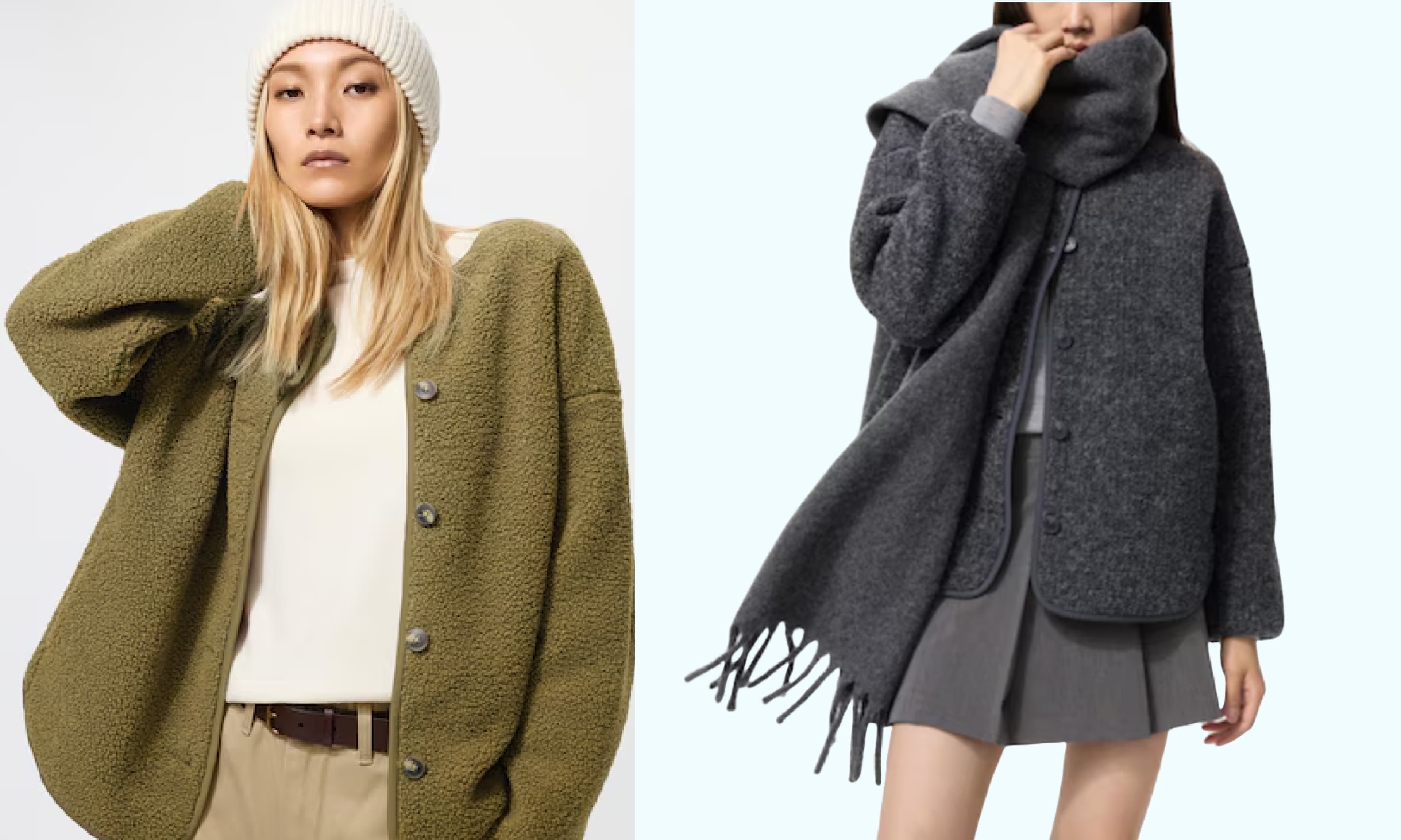 Uniqlo Pile Lined Fleece Relaxed Cardigan