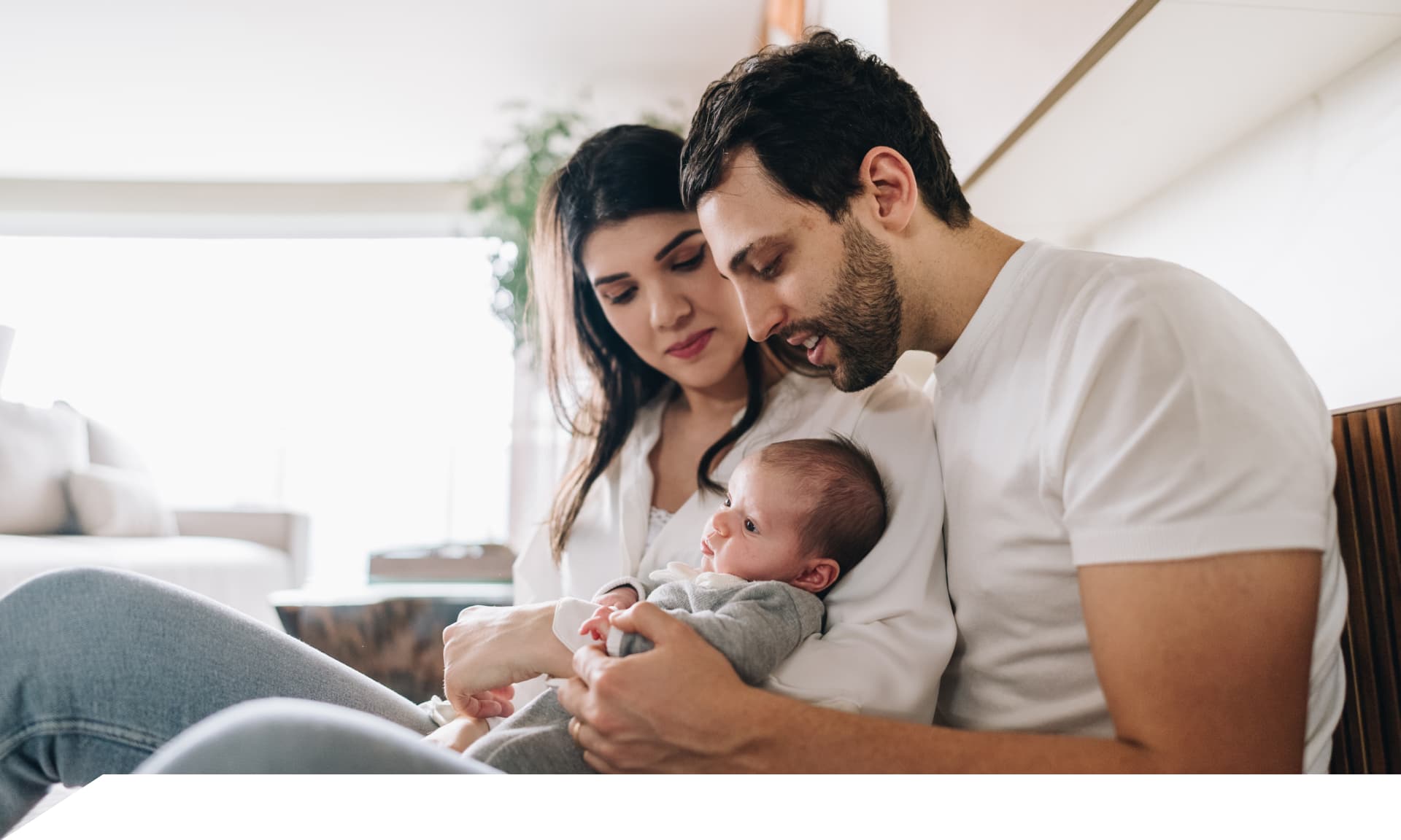 Mom and dad with newborn
