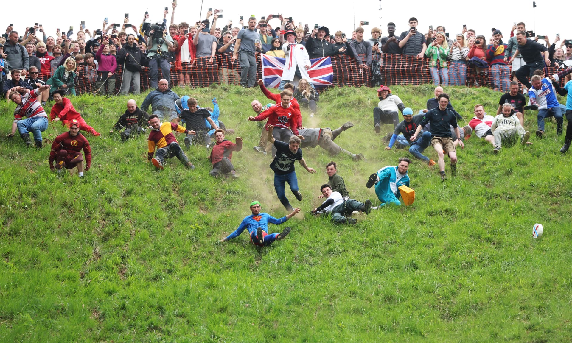 England’s annual cheese-rolling race