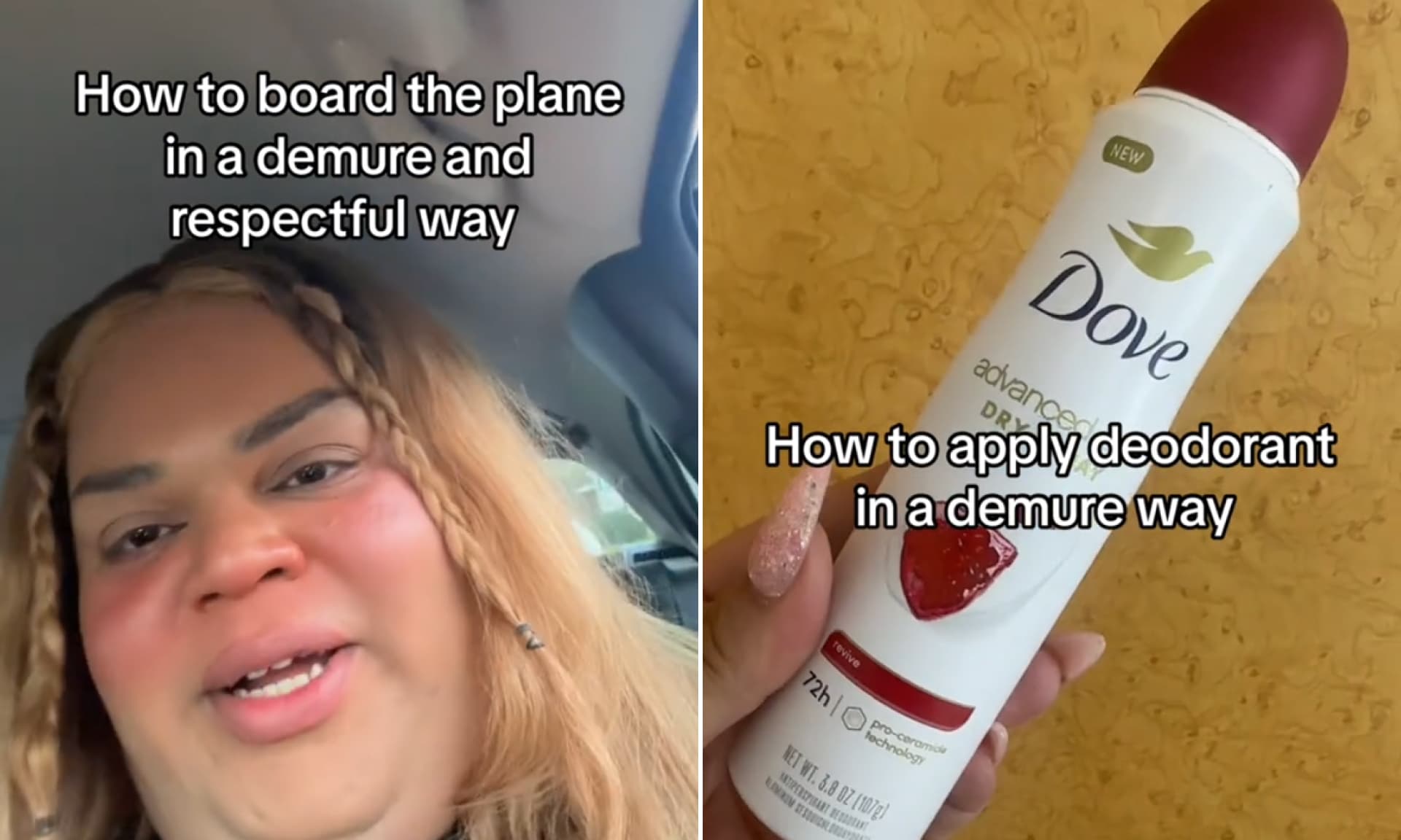 How to board the plane in a demure and respectful way